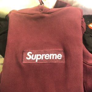 Supreme box logo wine hoodie